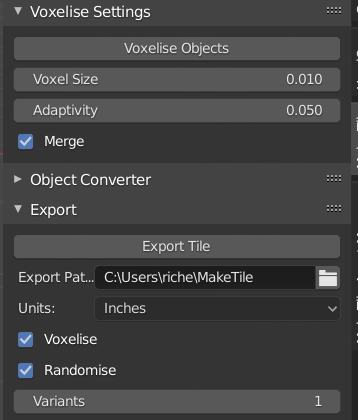 Export Panel